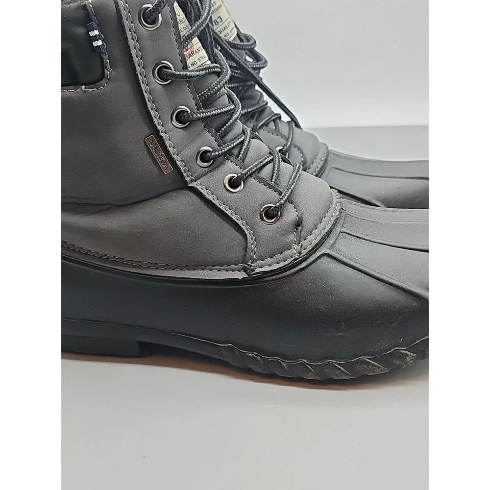 Nautica Mens size 11 channing grey gray Duck Boots-Waterproof Snow Boot#00S